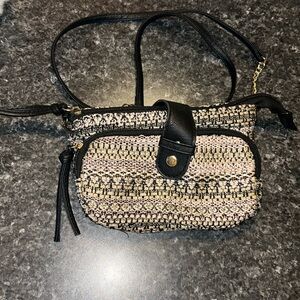 Gold/black/blush crossbody purse